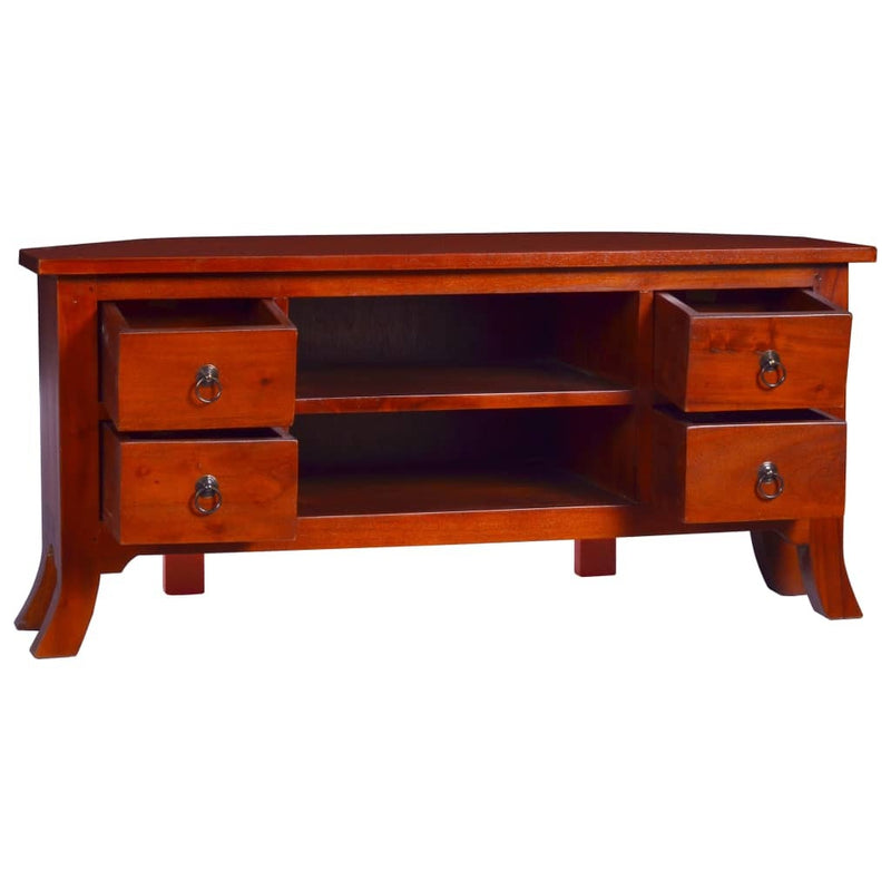 TV Cabinet Classical Brown 100x40x45 cm Solid Mahogany Wood