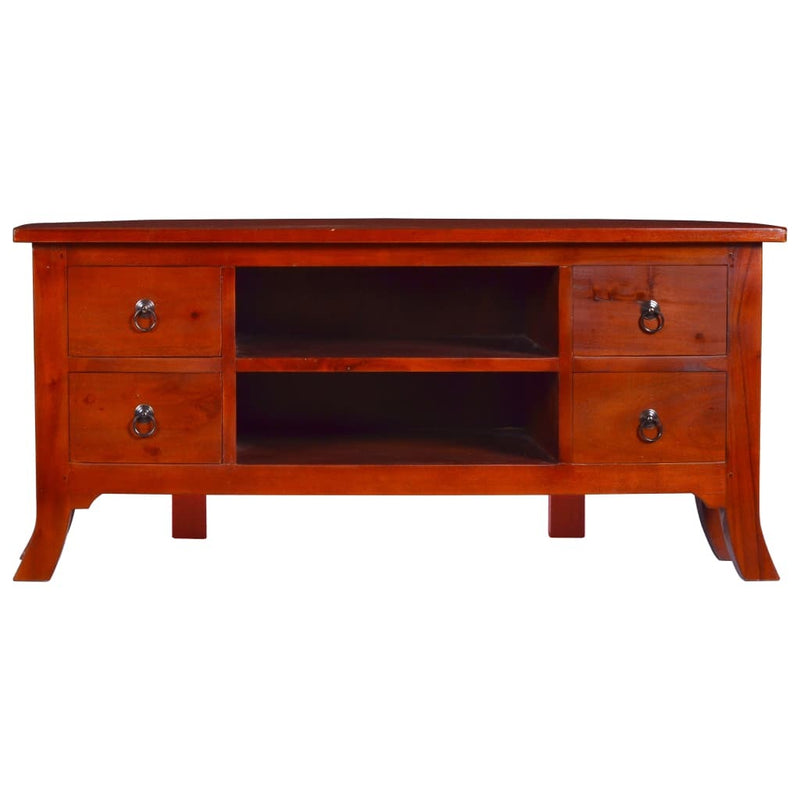 TV Cabinet Classical Brown 100x40x45 cm Solid Mahogany Wood