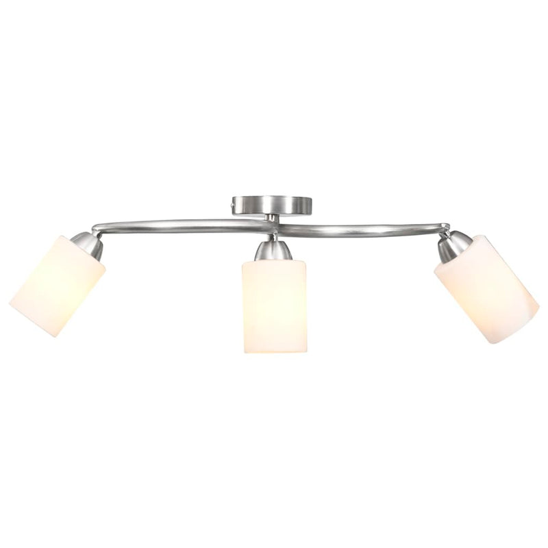 Ceiling Lamp with Ceramic Shades for 3 E14 Bulbs White Cone