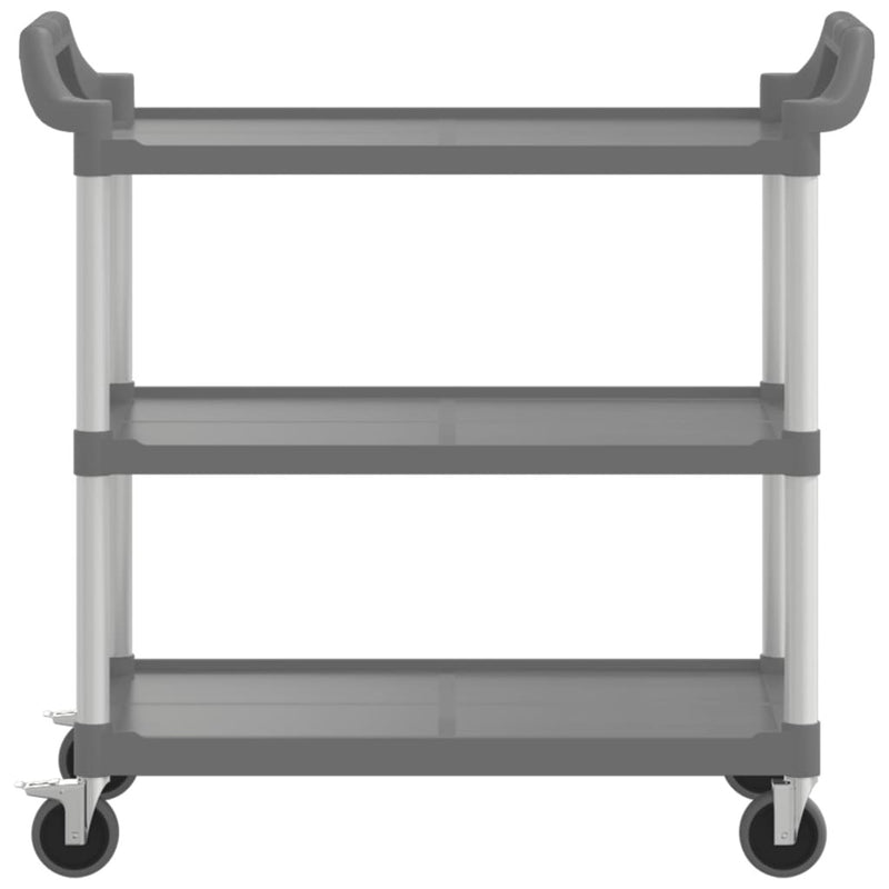 3-Tier Trolley Grey 99x50x96 cm Aluminium