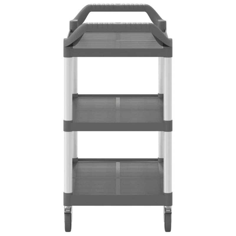 3-Tier Trolley Grey 99x50x96 cm Aluminium