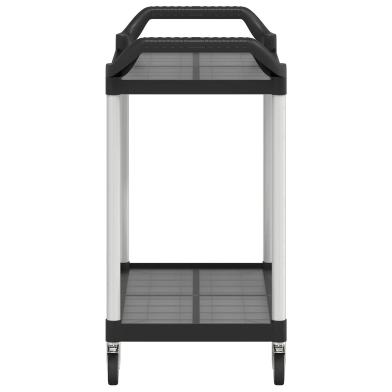 2-Tier Trolley Black 99x50x97 cm Aluminium