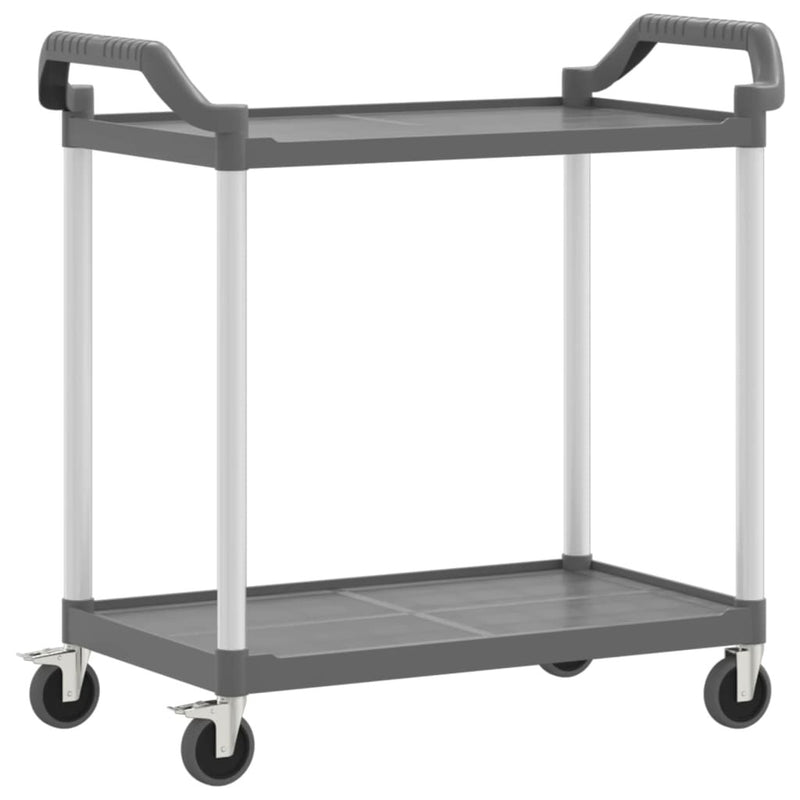 2-Tier Trolley Grey 99x50x97 cm Aluminium