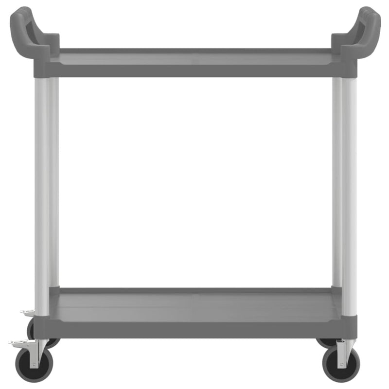 2-Tier Trolley Grey 99x50x97 cm Aluminium