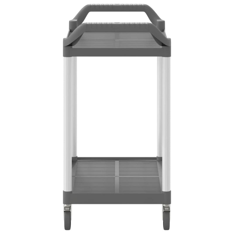 2-Tier Trolley Grey 99x50x97 cm Aluminium