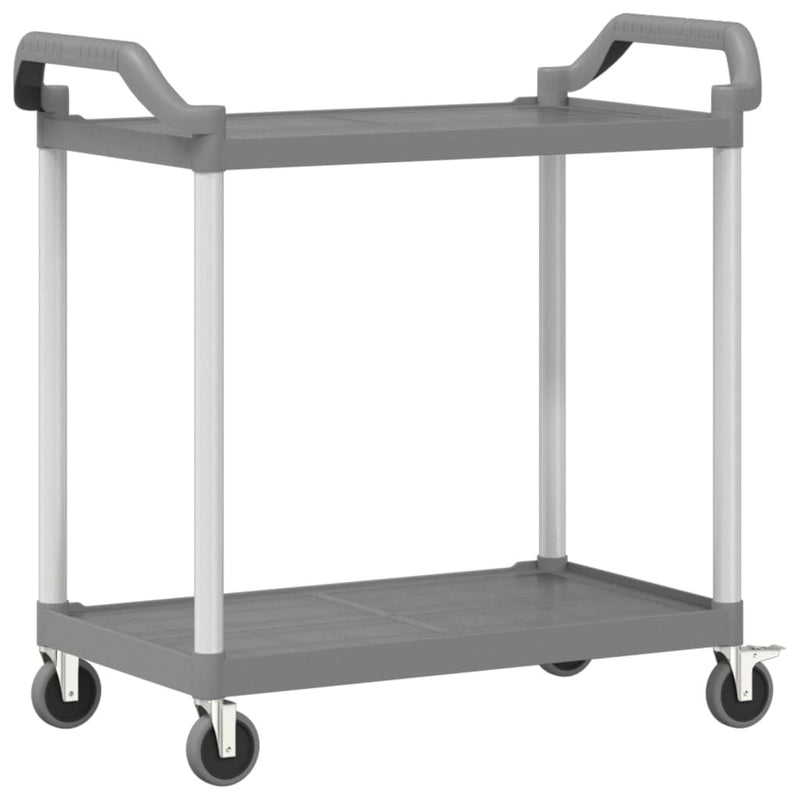 2-Tier Trolley Grey 99x50x97 cm Aluminium