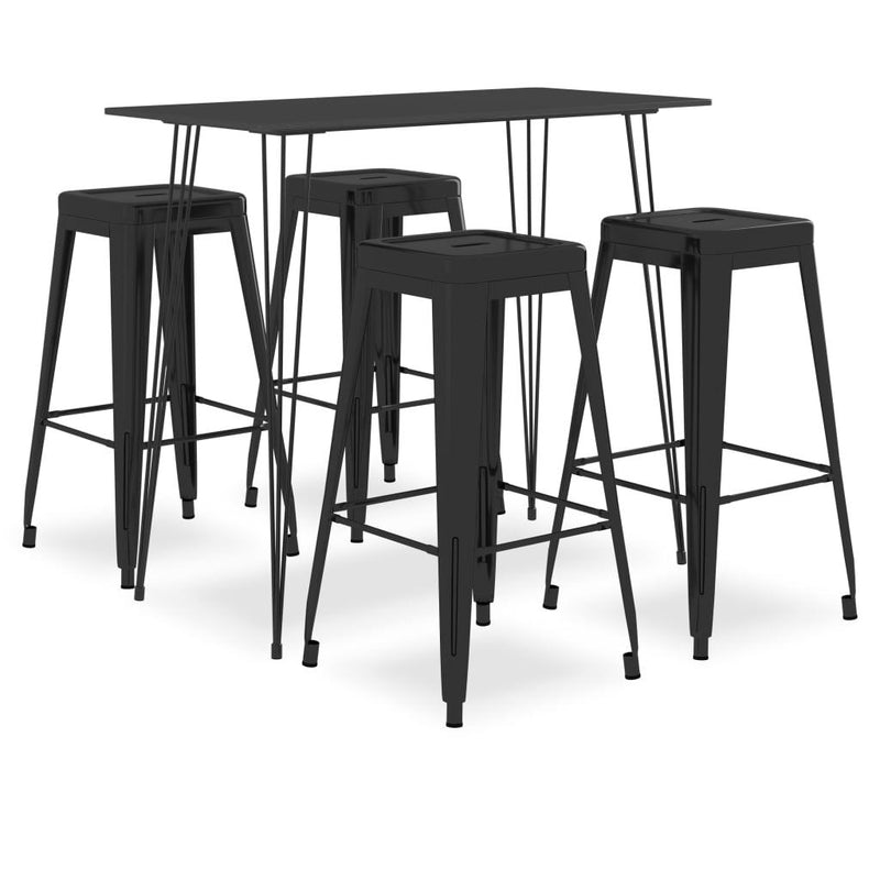 5 Piece Bar Set Black