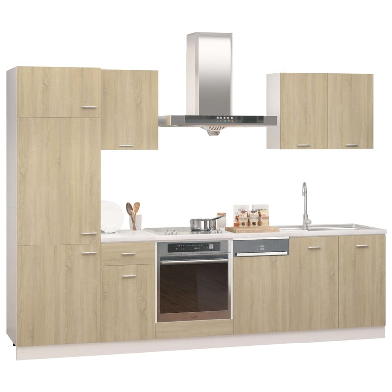 vidaXL 7 Piece Kitchen Cabinet Set Sonoma Oak Engineered Wood