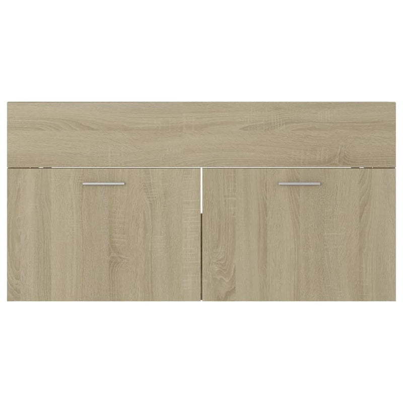 Sink Cabinet with Built-in Basin Sonoma Oak Engineered Wood