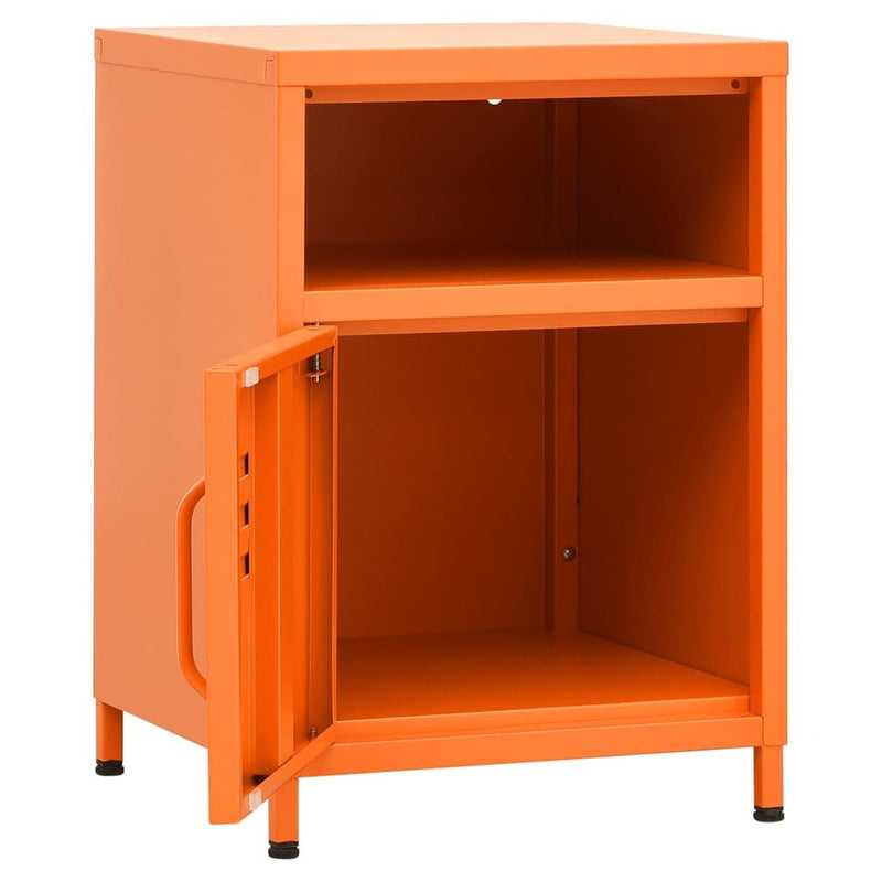 Nightstands 2 pcs Orange 35x35x51 cm Steel