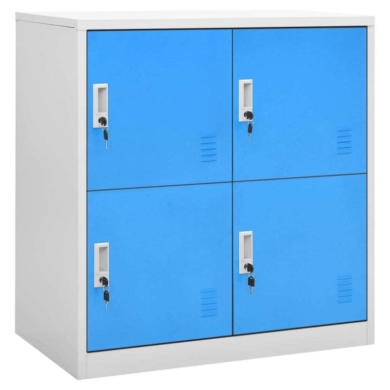 Locker Cabinets 2 pcs Light Grey and Blue 90x45x92.5 cm Steel