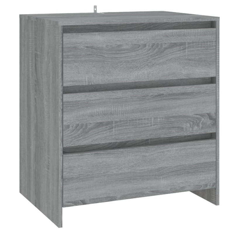 3 Piece Sideboard Grey Sonoma Engineered Wood