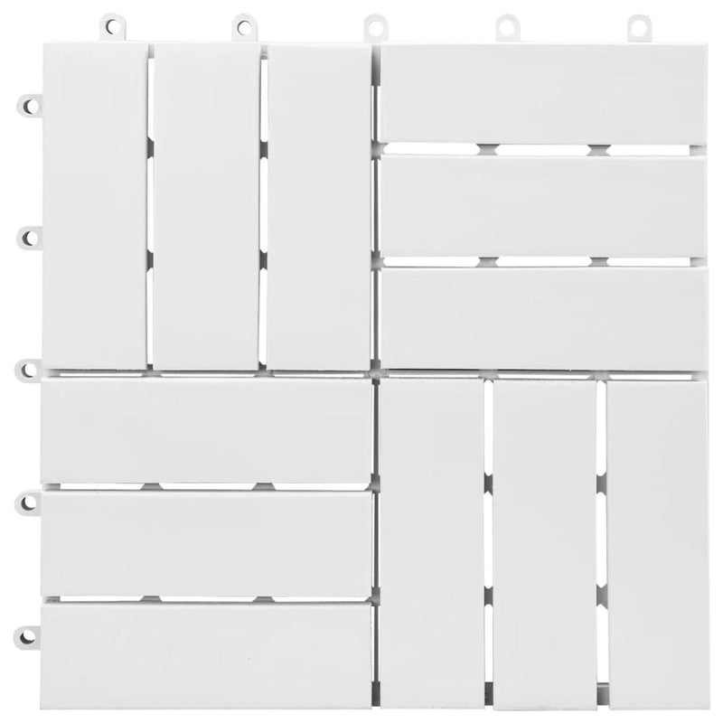 vidaXL Decking Tiles 10 pcs White 30x30 cm Solid Acacia Wood