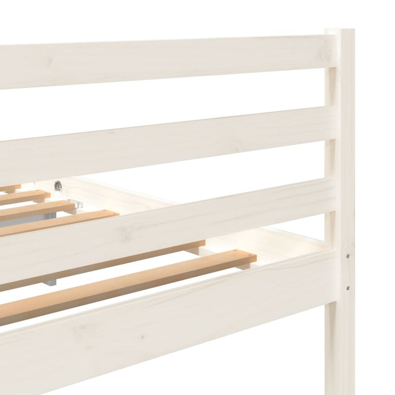 3101294  Bed Frame without Mattress White Solid Wood 160x200 cm (810441+814205)