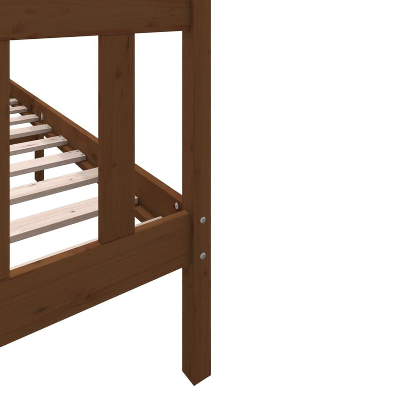 Bed Frame without Mattress Honey Brown Solid Wood Pine King Size