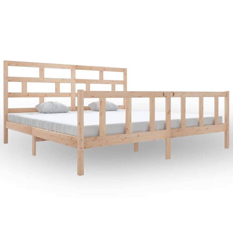 3101368  Bed Frame without Mattress Solid Wood 200x200 cm (810102+814214)