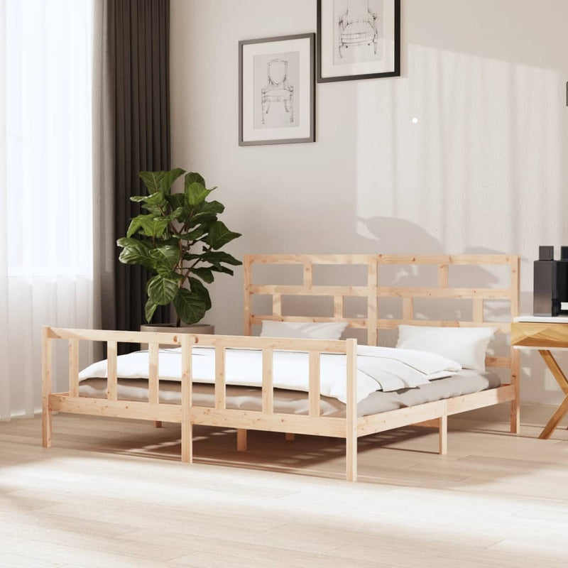 3101368  Bed Frame without Mattress Solid Wood 200x200 cm (810102+814214)