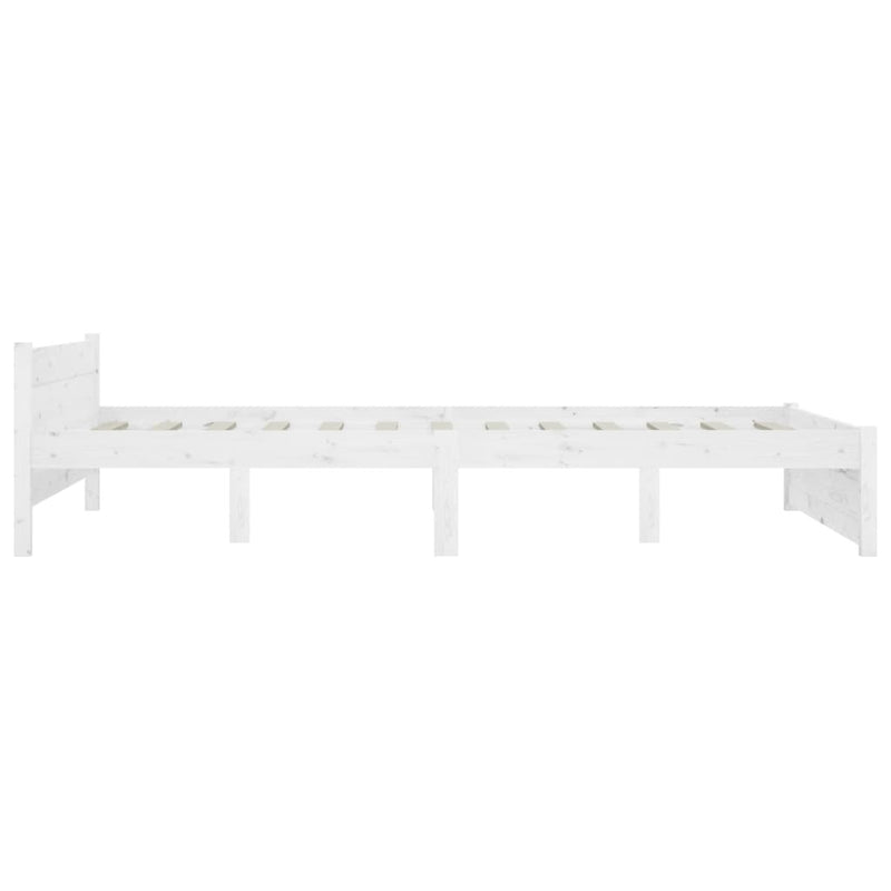 Bed Frame without Mattress with Drawers White King Size