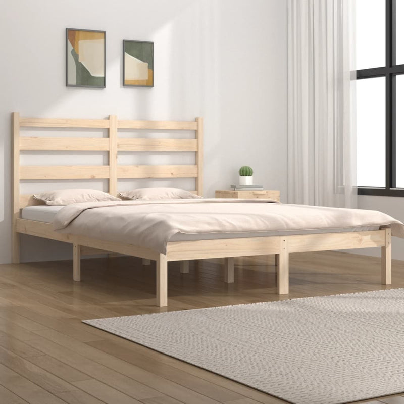 Bed Frame without Mattress Solid Wood Pine Small Double