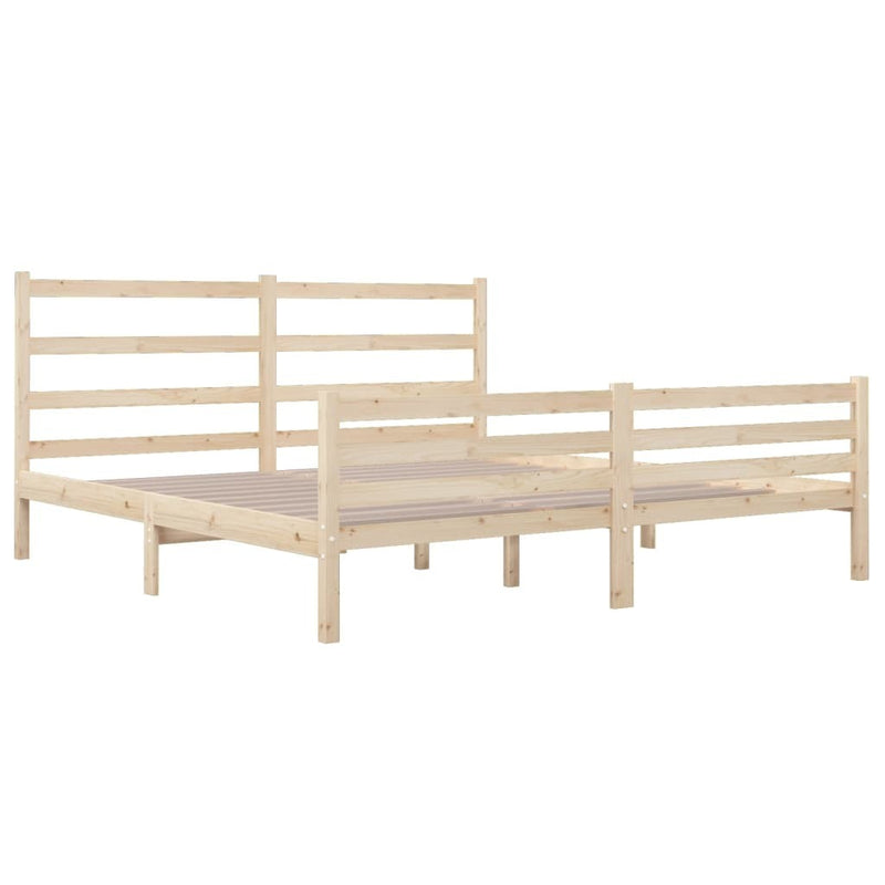 Bed Frame without Mattress Solid Wood Pine 140x190 cm