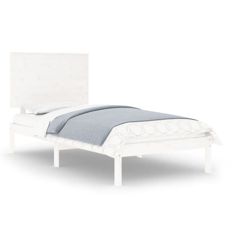 Bed Frame without Mattress White 90x190 cm Single Solid Wood