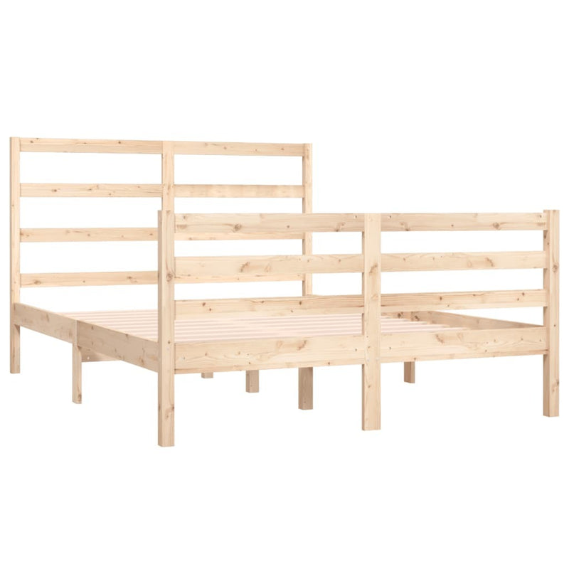 Bed Frame without Mattress Solid Wood Pine 120x190 cm Small Double