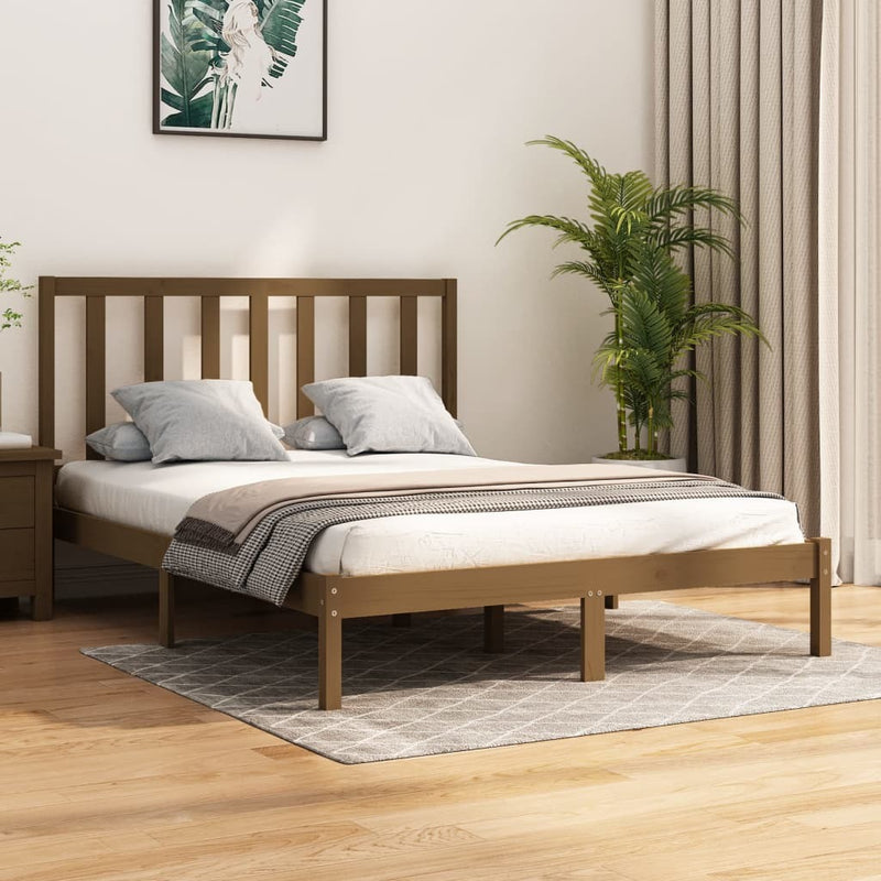 Bed Frame without Mattress Honey Brown Solid Wood Pine 120x200 cm