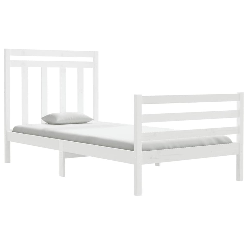 Bed Frame without Mattress White 100x200 cm Solid Wood