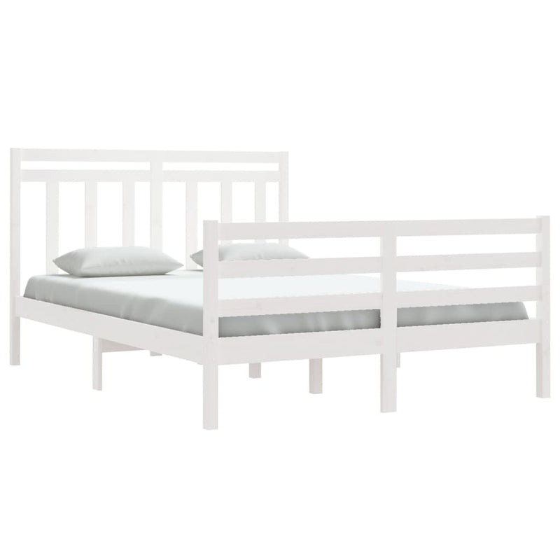 Bed Frame without Mattress White 140x200 cm Solid Wood