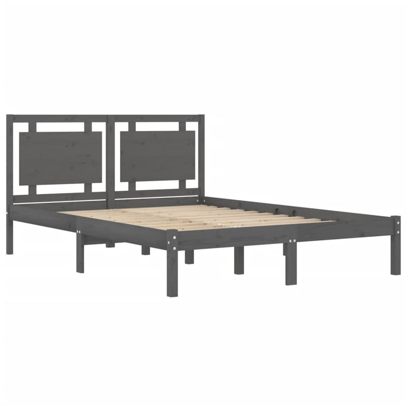 Bed Frame without Mattress Grey 200x200 cm Solid Wood