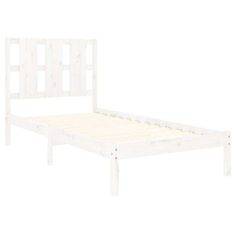 Bed Frame without Mattress White 90x190 cm Single Solid Wood