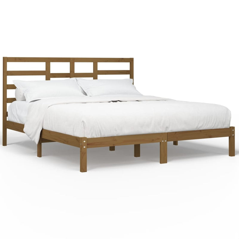 Bed Frame without Mattress Honey Brown Solid Wood 200x200 cm