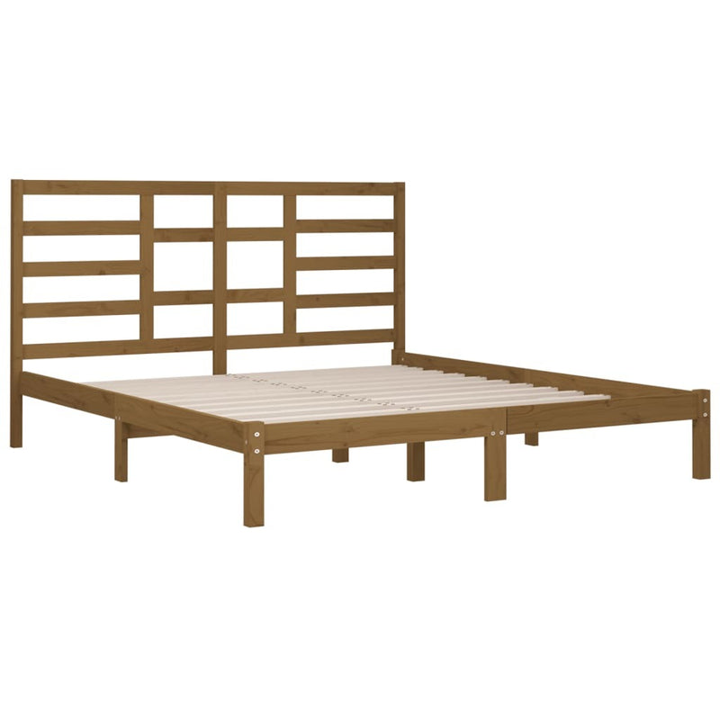 Bed Frame without Mattress Honey Brown Solid Wood 200x200 cm