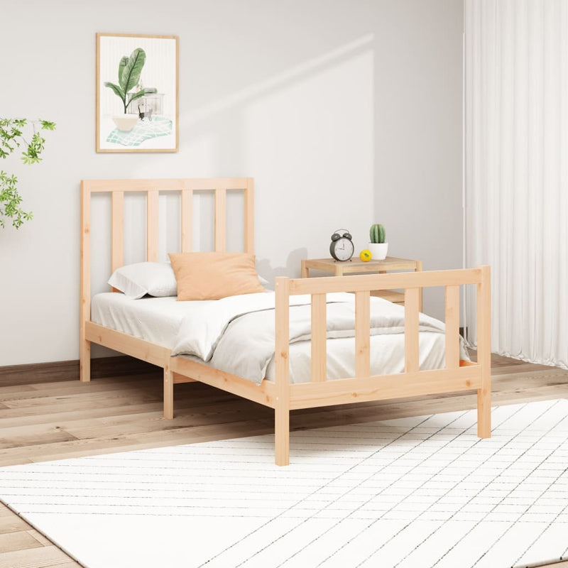 Bed Frame without Mattress 90x200 cm Solid Wood Pine