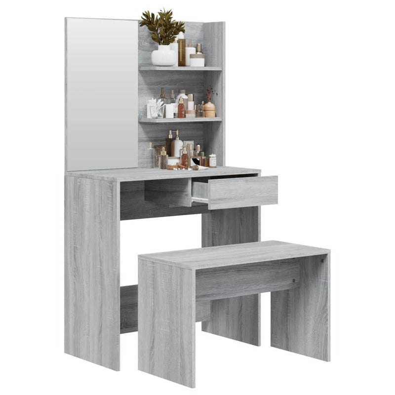 Dressing Table Set Grey Sonoma 74.5x40x141 cm