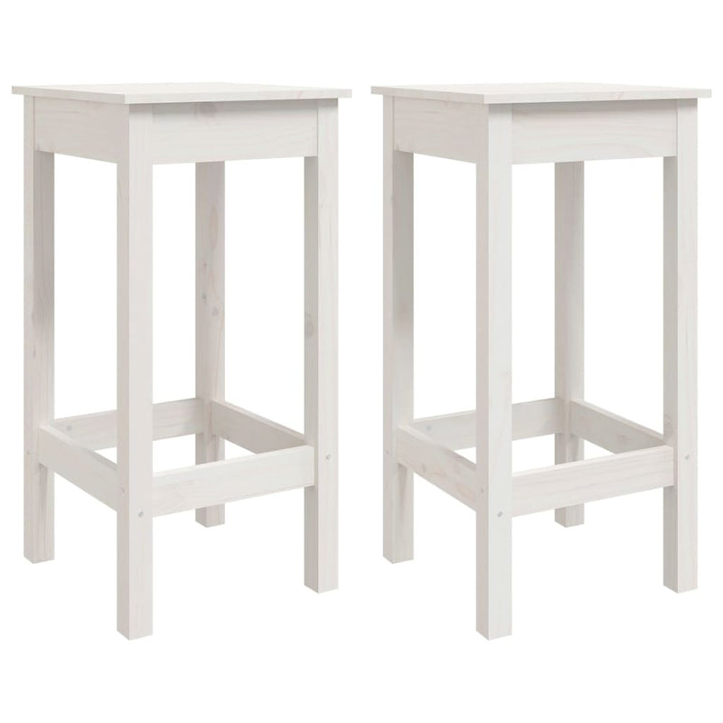 3 Piece Bar Set White Solid Wood Pine