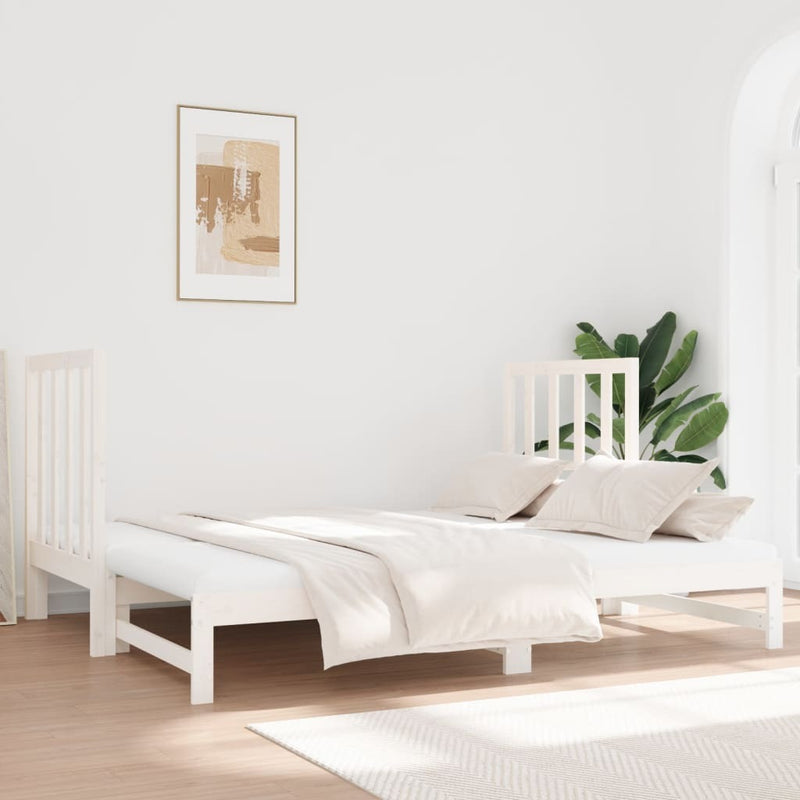 Pull-out Day Bed without Mattress White 2x(90x190) cm