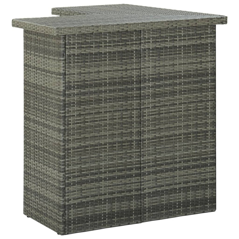 Corner Bar Table Grey 100x50x105 cm Poly Rattan