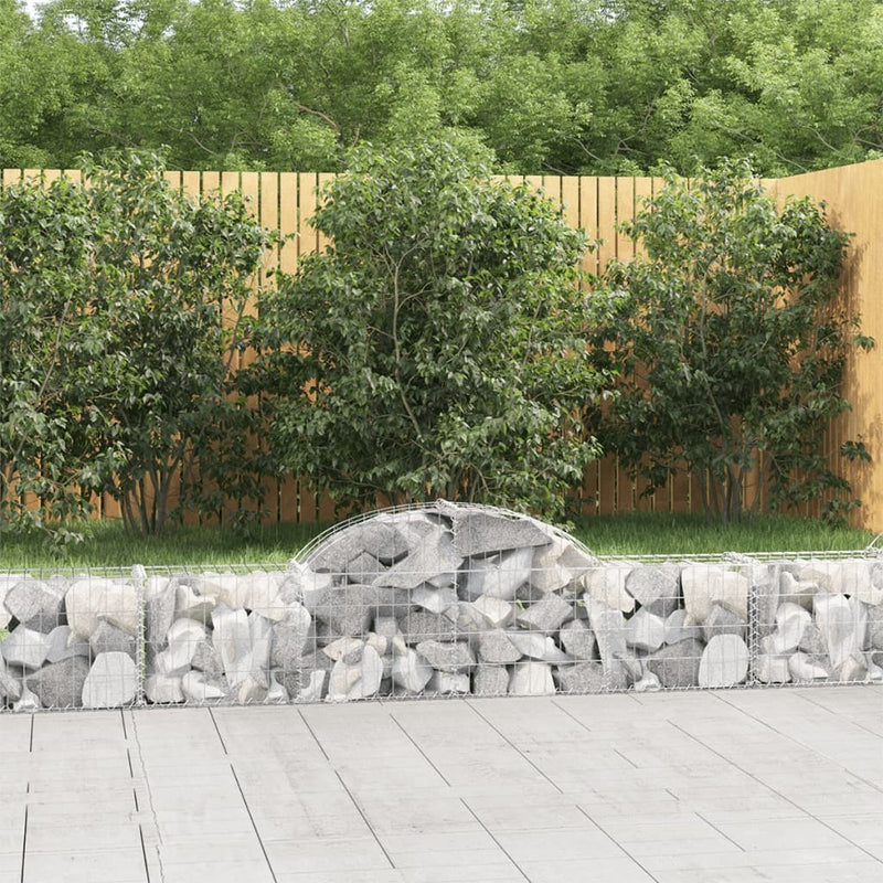 Arched Gabion Baskets 25 pcs 200x30x40/60 cm Galvanised Iron