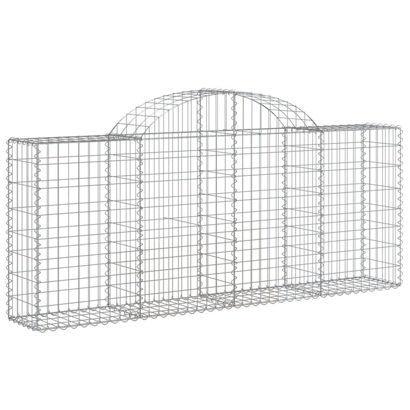 Arched Gabion Baskets 14 pcs 200x30x80/100 cm Galvanised Iron