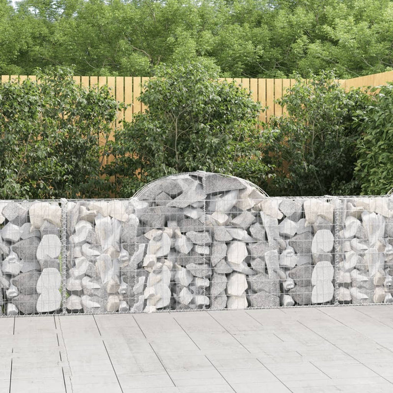 Arched Gabion Baskets 14 pcs 200x30x80/100 cm Galvanised Iron