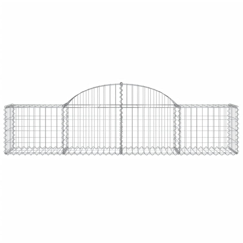 Arched Gabion Baskets 7 pcs 200x50x40/60 cm Galvanised Iron