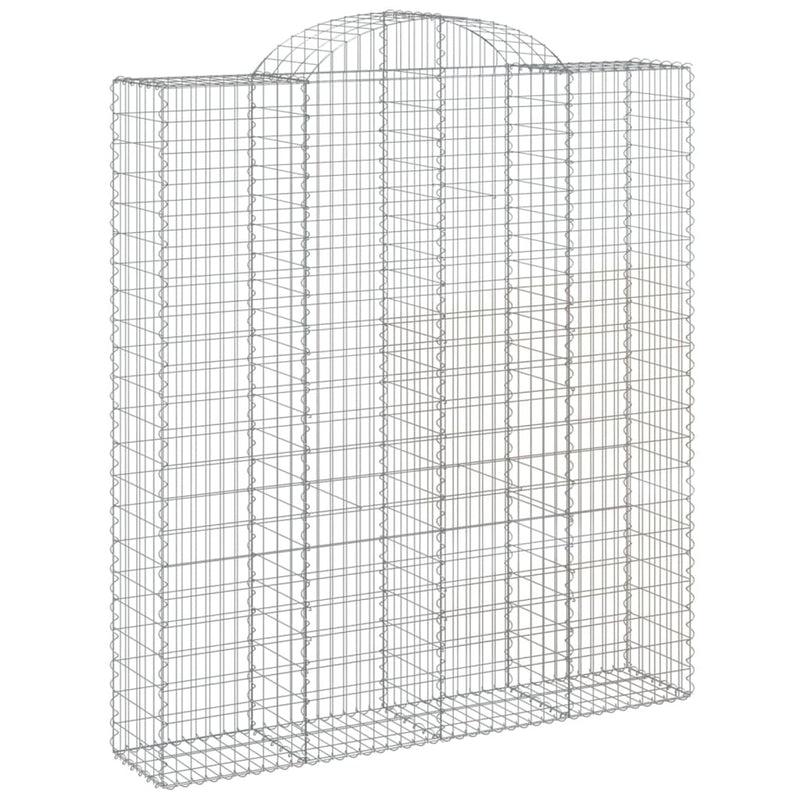 Arched Gabion Baskets 9 pcs 200x50x220/240 cm Galvanised Iron