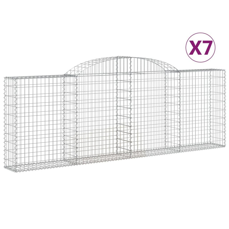 Arched Gabion Baskets 7 pcs 300x30x100/120 cm Galvanised Iron