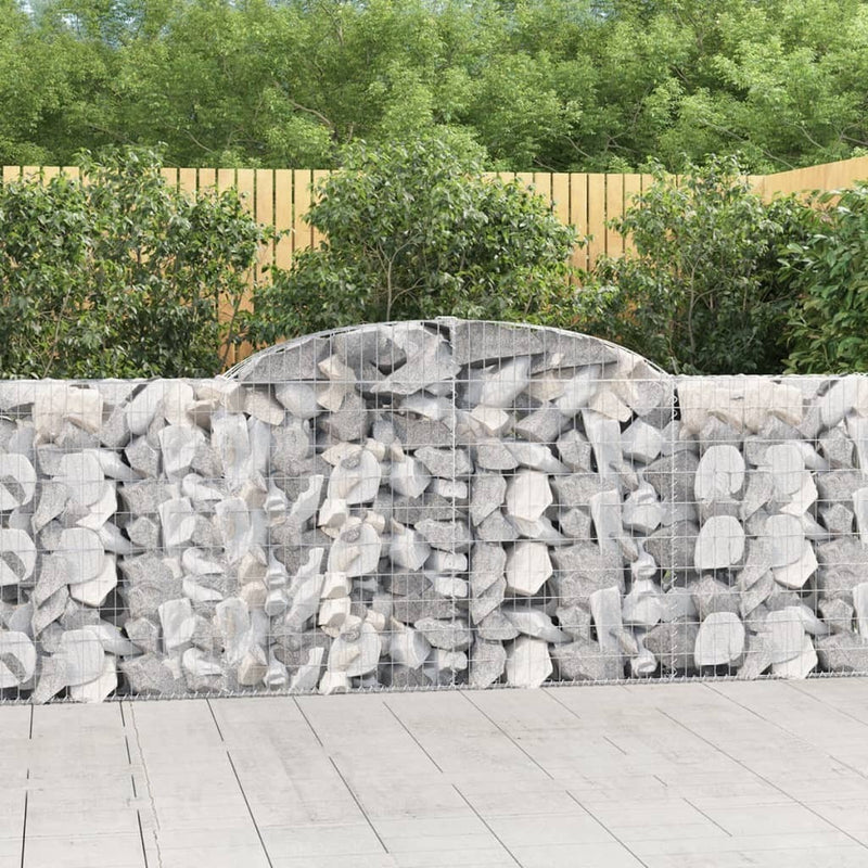 Arched Gabion Baskets 7 pcs 300x30x100/120 cm Galvanised Iron