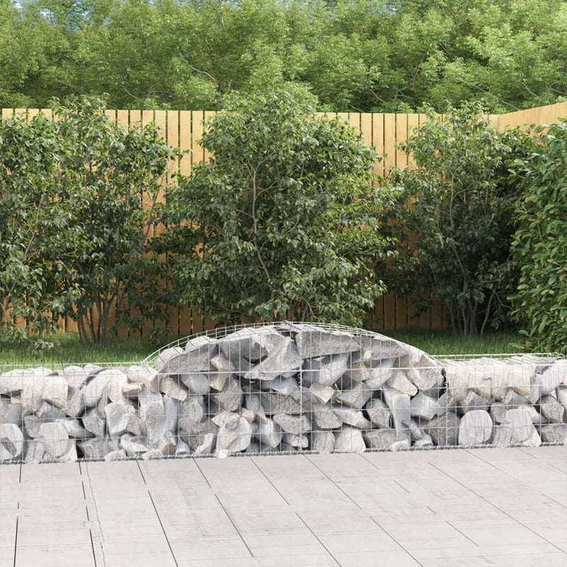 Arched Gabion Baskets 7 pcs 300x50x40/60 cm Galvanised Iron