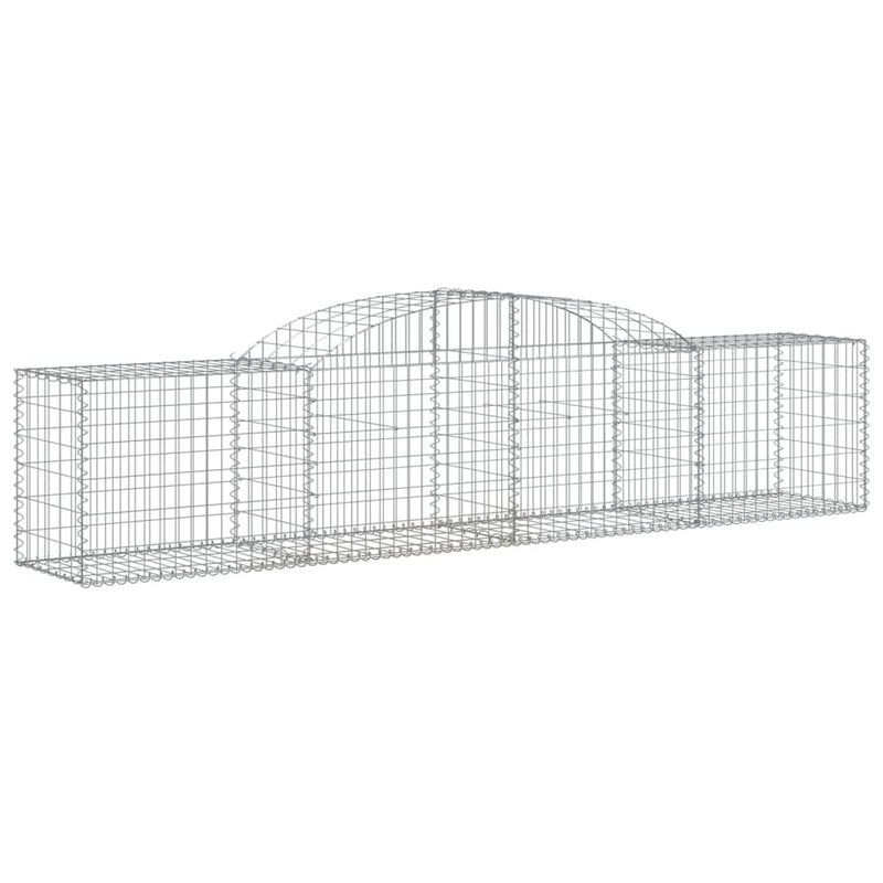 Arched Gabion Baskets 4 pcs 300x50x60/80 cm Galvanised Iron