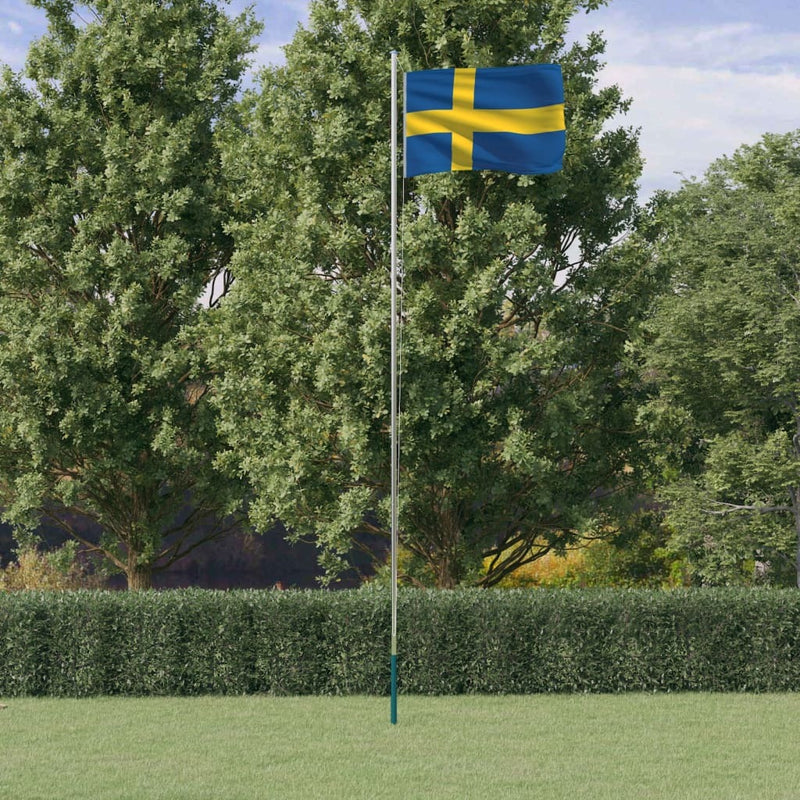 Sweden Flag and Pole 6.23 m Aluminium