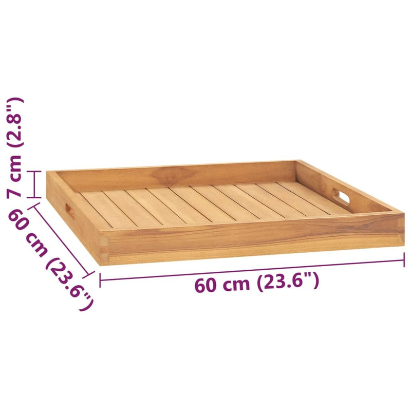 Serving Tray 60x60 cm Solid Teak Wood