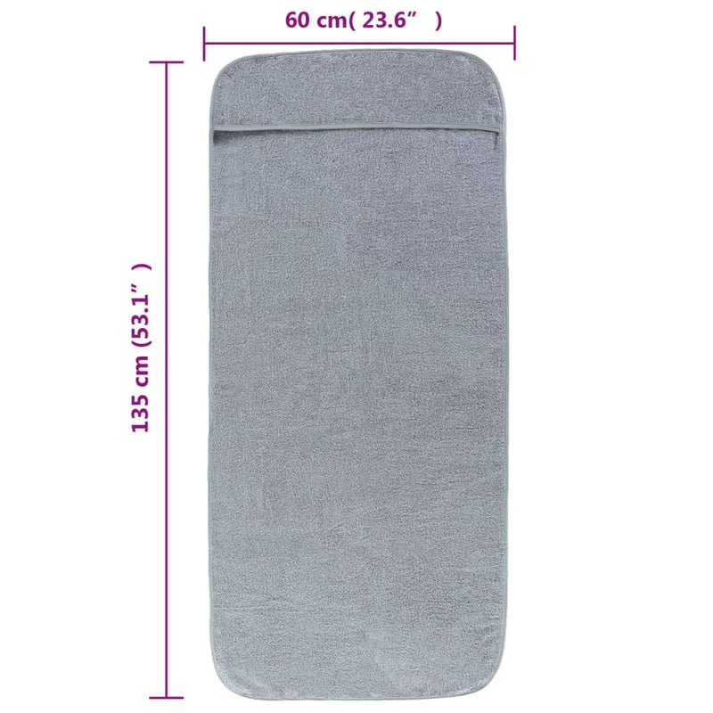 Beach Towels 6 pcs Grey 60x135 cm Fabric 400 GSM